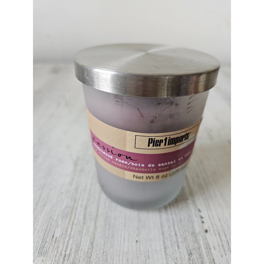 Pier 1‎ Passion sandalwood Rose soy candle new vintage retired